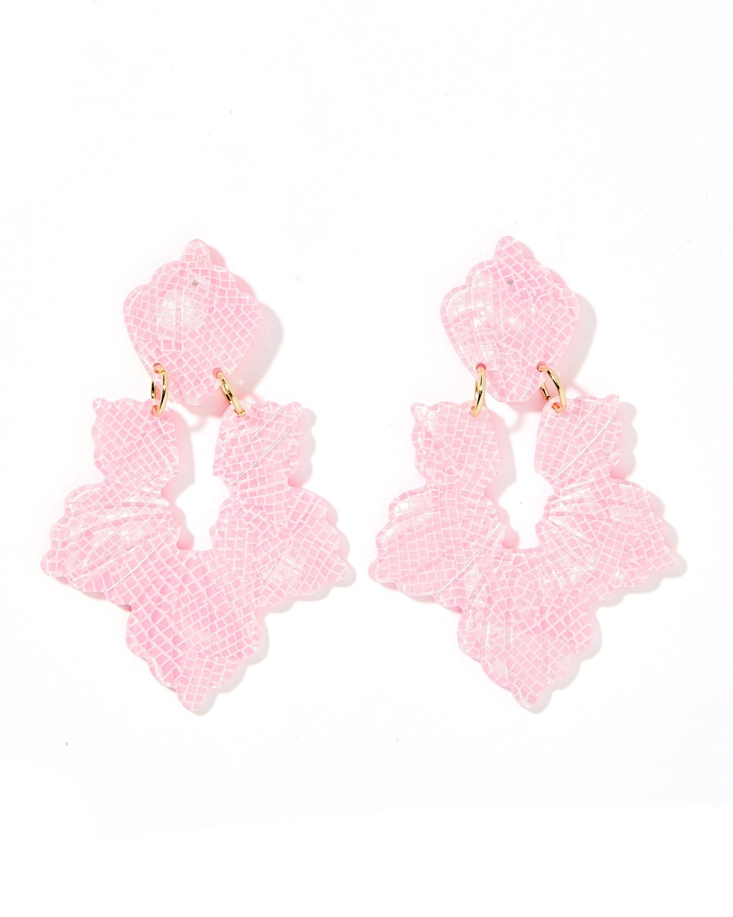 Michelle Statement Earrings - Disco Pink - LINNY CO WholesaleAcetate