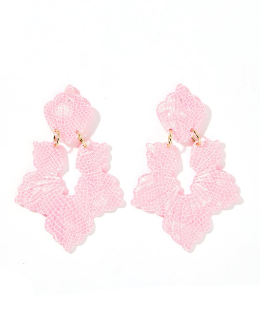 Michelle Statement Earrings - Disco Pink - LINNY CO WholesaleAcetate