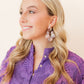 Michelle Statement Earrings - Lavender Honey - LINNY CO WholesaleAcetate