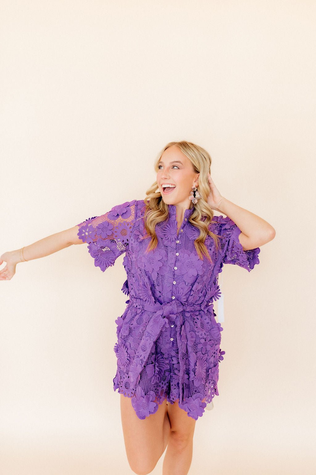 Michelle Statement Earrings - Lavender Honey - LINNY CO WholesaleAcetate