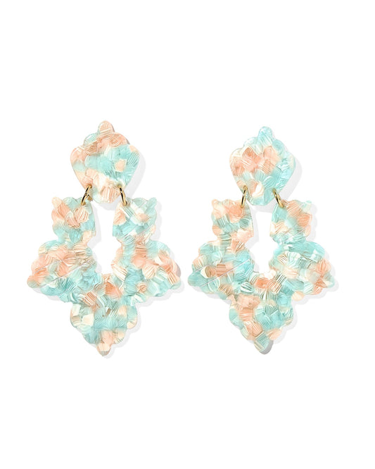 Michelle Statement Earrings - Mint Shell - LINNY CO WholesaleAcetate