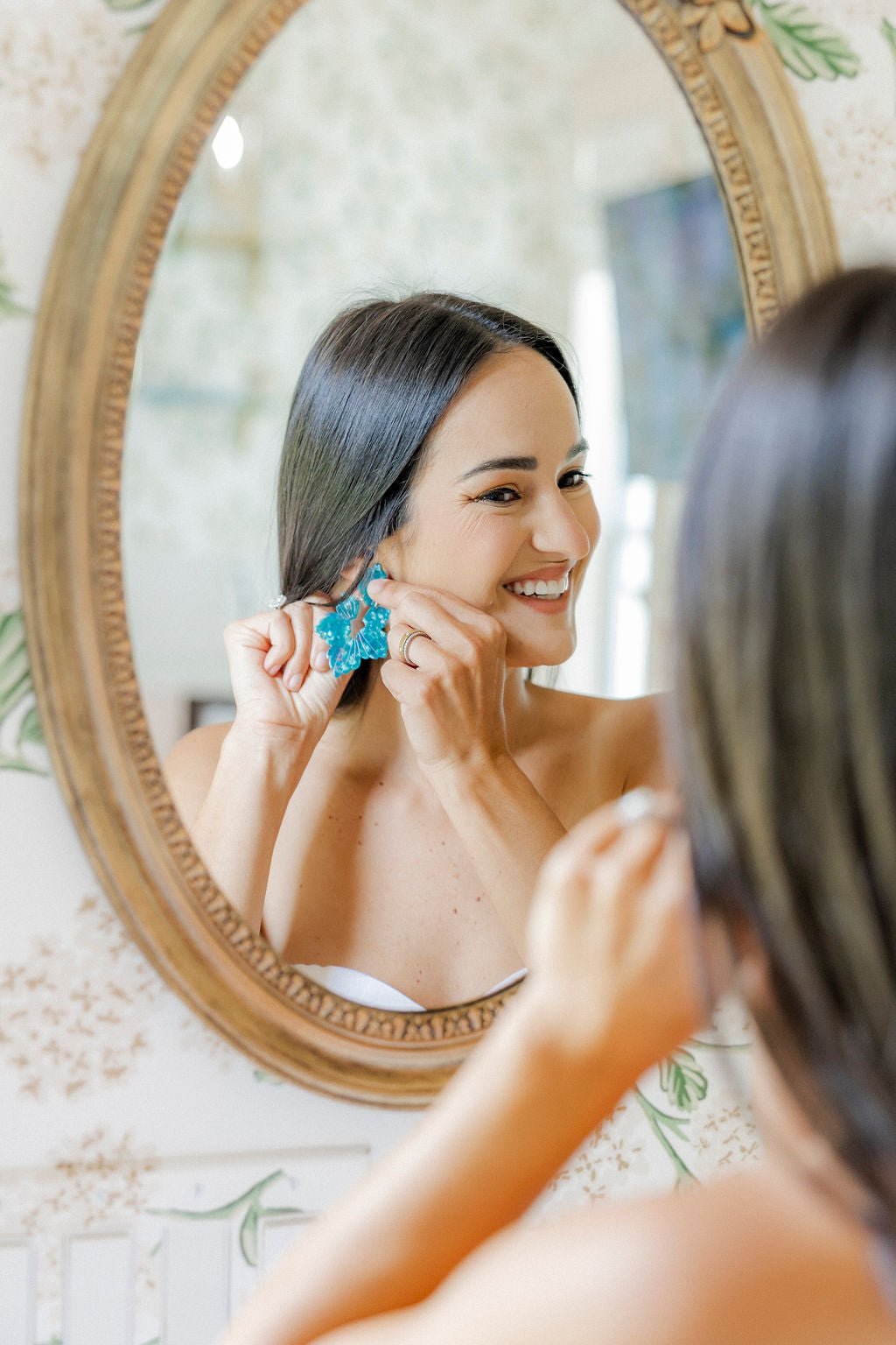 Michelle Statement Earrings - Mystic Lagoon - LINNY CO WholesaleAcetate
