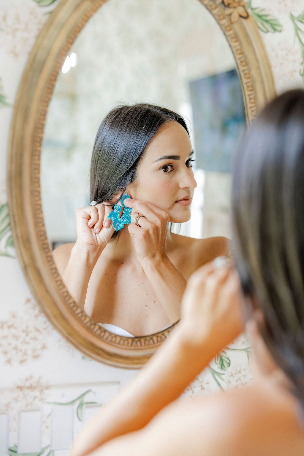 Michelle Statement Earrings - Mystic Lagoon - LINNY CO WholesaleAcetate