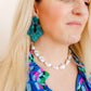 Michelle Statement Earrings - Mystic Lagoon - LINNY CO WholesaleAcetate