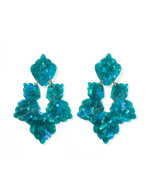 Michelle Statement Earrings - Mystic Lagoon - LINNY CO WholesaleAcetate