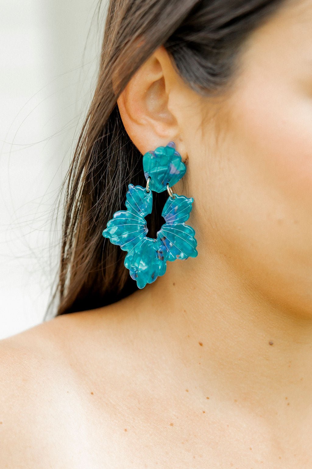 Michelle Statement Earrings - Mystic Lagoon - LINNY CO WholesaleAcetate