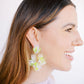 Michelle Statement Earrings - Neon Yellow Clouds - LINNY CO WholesaleAcetate