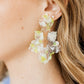Michelle Statement Earrings - Neon Yellow Clouds - LINNY CO WholesaleAcetate