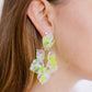 Michelle Statement Earrings - Neon Yellow Clouds - LINNY CO WholesaleAcetate
