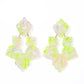 Michelle Statement Earrings - Neon Yellow Clouds - LINNY CO WholesaleAcetate