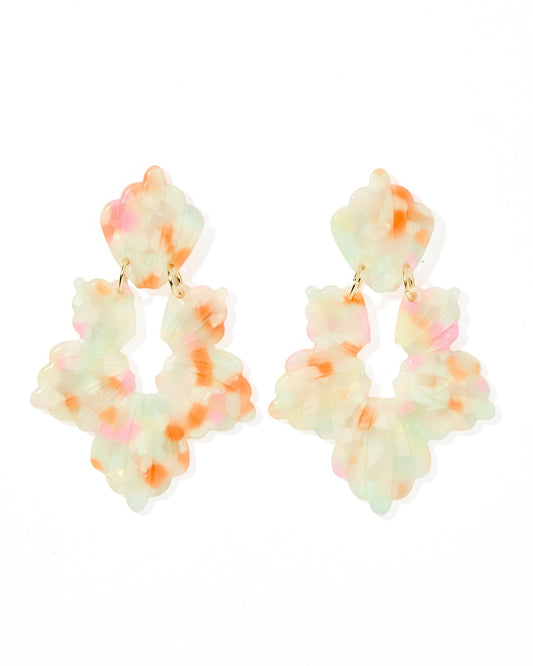Michelle Statement Earrings - Orange Sprinkles - LINNY CO WholesaleAcetate