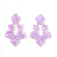 Michelle Statement Earrings - Pearlized Purple - LINNY CO WholesaleAcetate