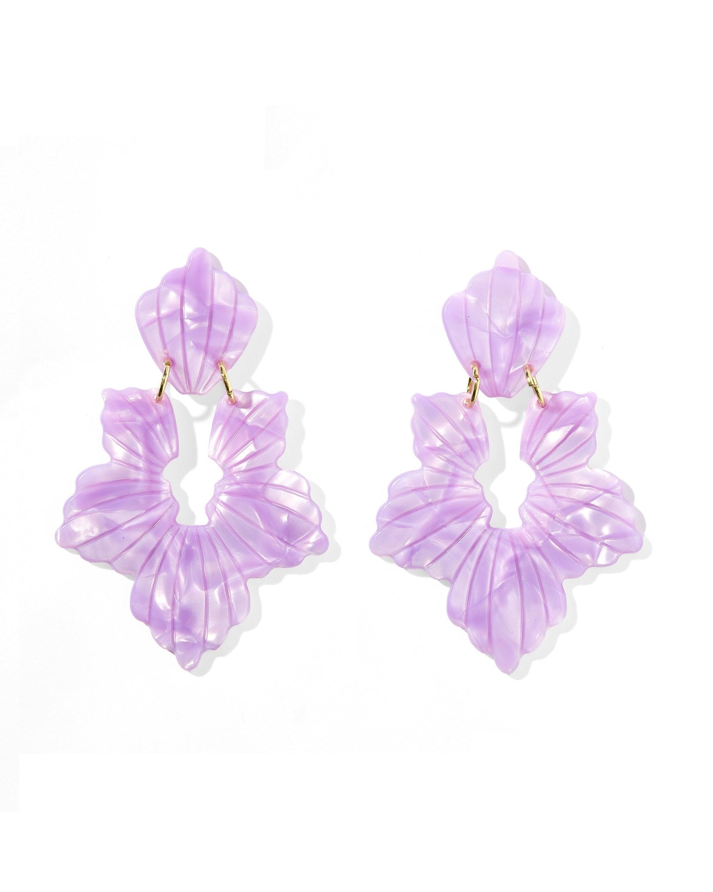 Michelle Statement Earrings - Pearlized Purple - LINNY CO WholesaleAcetate