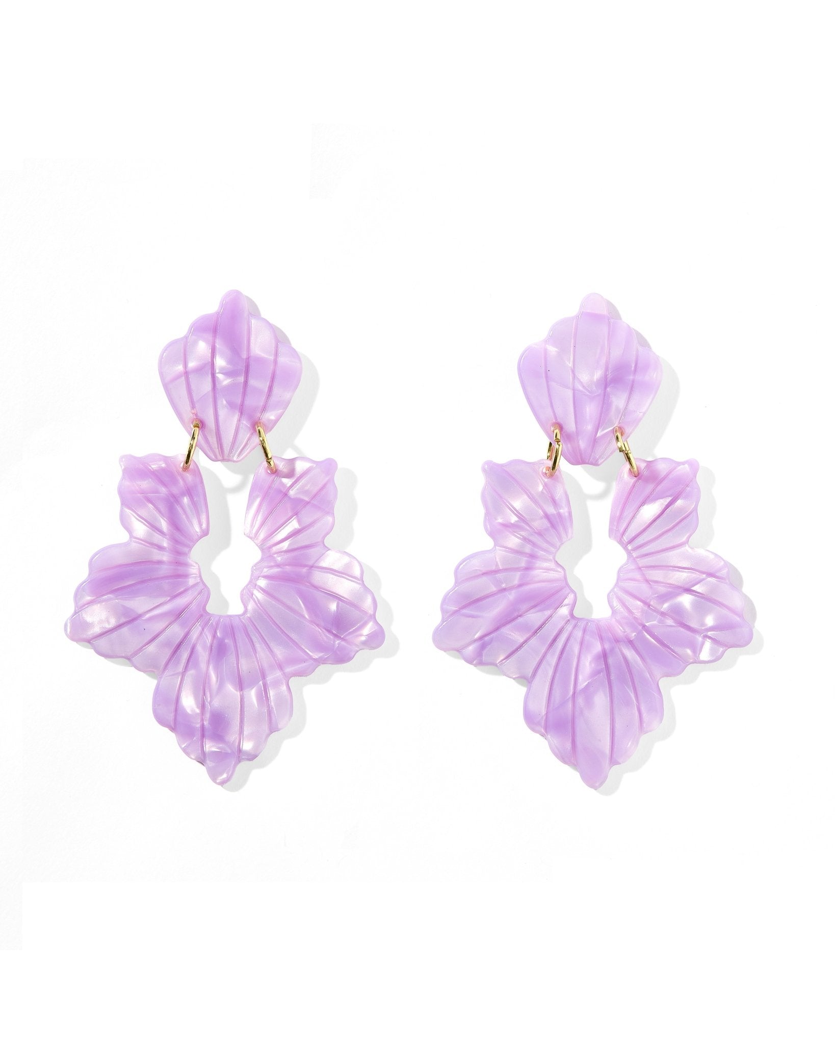 Michelle Statement Earrings - Pearlized Purple - LINNY CO WholesaleAcetate