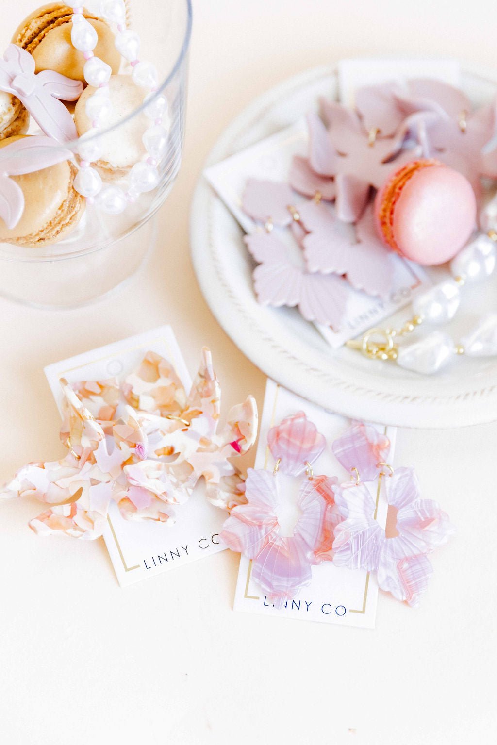 Michelle Statement Earrings - Rosy Glow - LINNY CO WholesaleAcetate