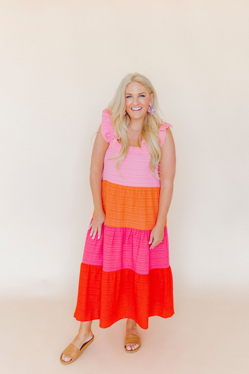 Michelle Statement Earrings - Rosy Glow - LINNY CO WholesaleAcetate