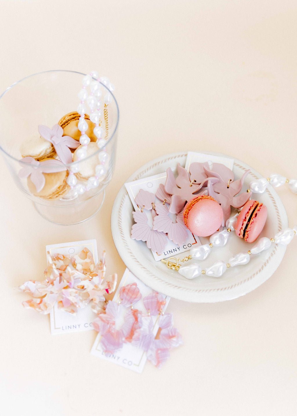 Michelle Statement Earrings - Rosy Glow - LINNY CO WholesaleAcetate