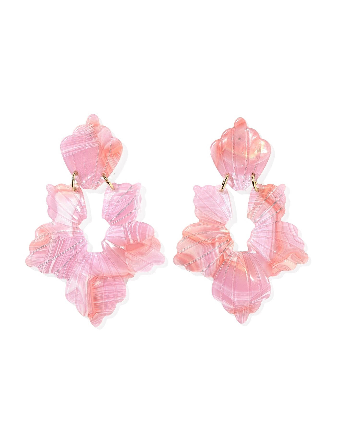 Michelle Statement Earrings - Rosy Glow - LINNY CO WholesaleAcetate
