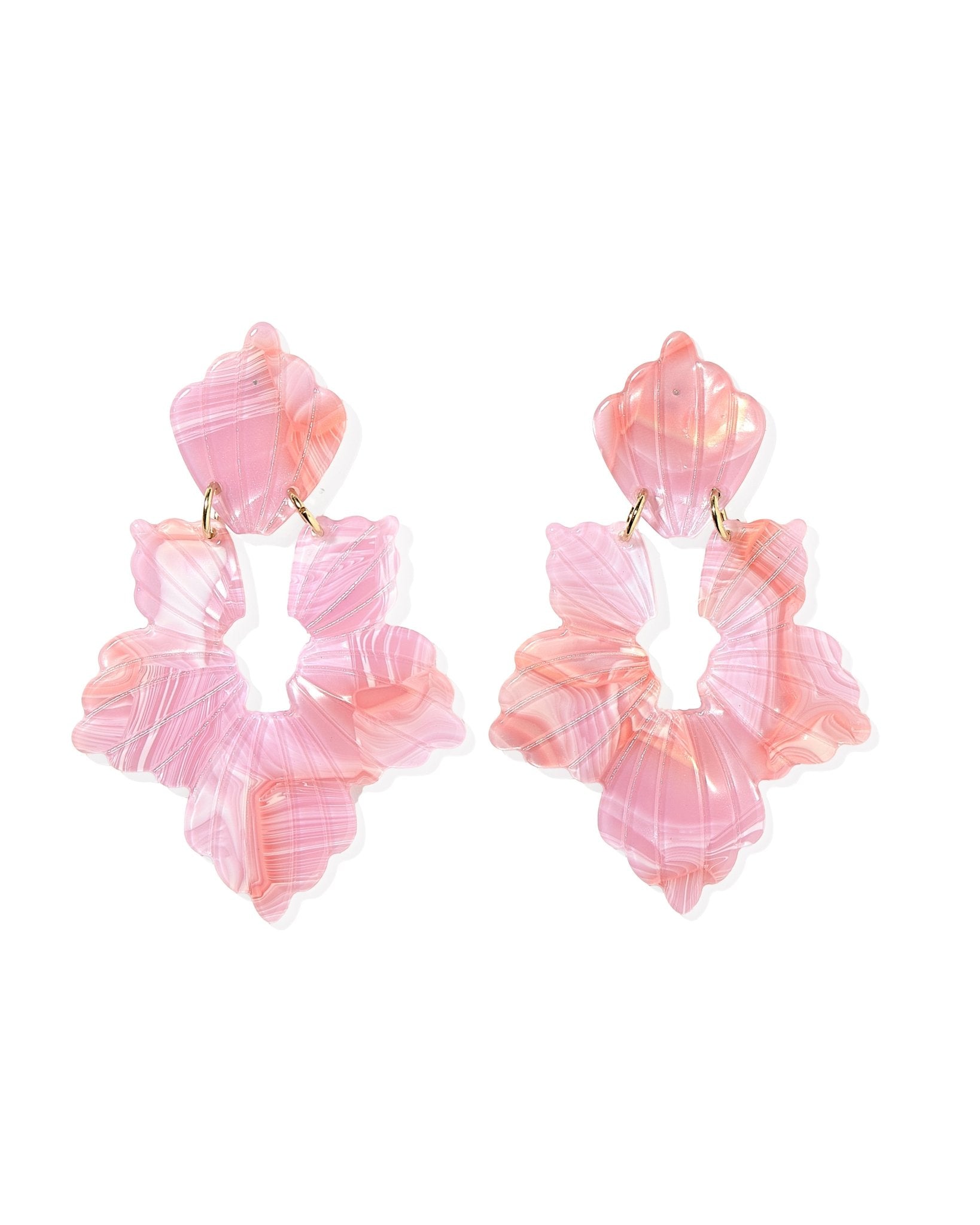 Michelle Statement Earrings - Rosy Glow - LINNY CO WholesaleAcetate