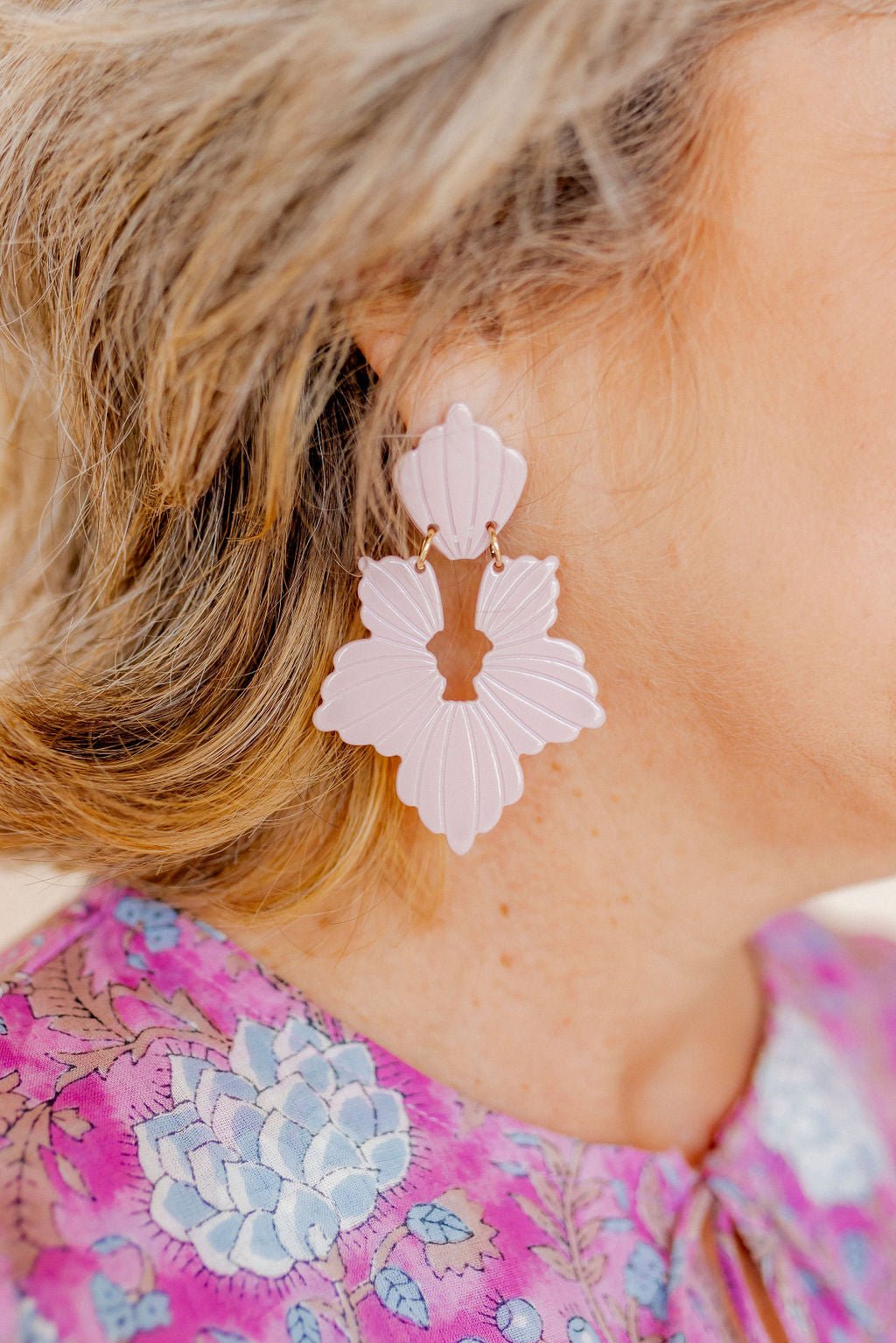 Michelle Statement Earrings - Vintage Rose - LINNY CO WholesaleAcetate