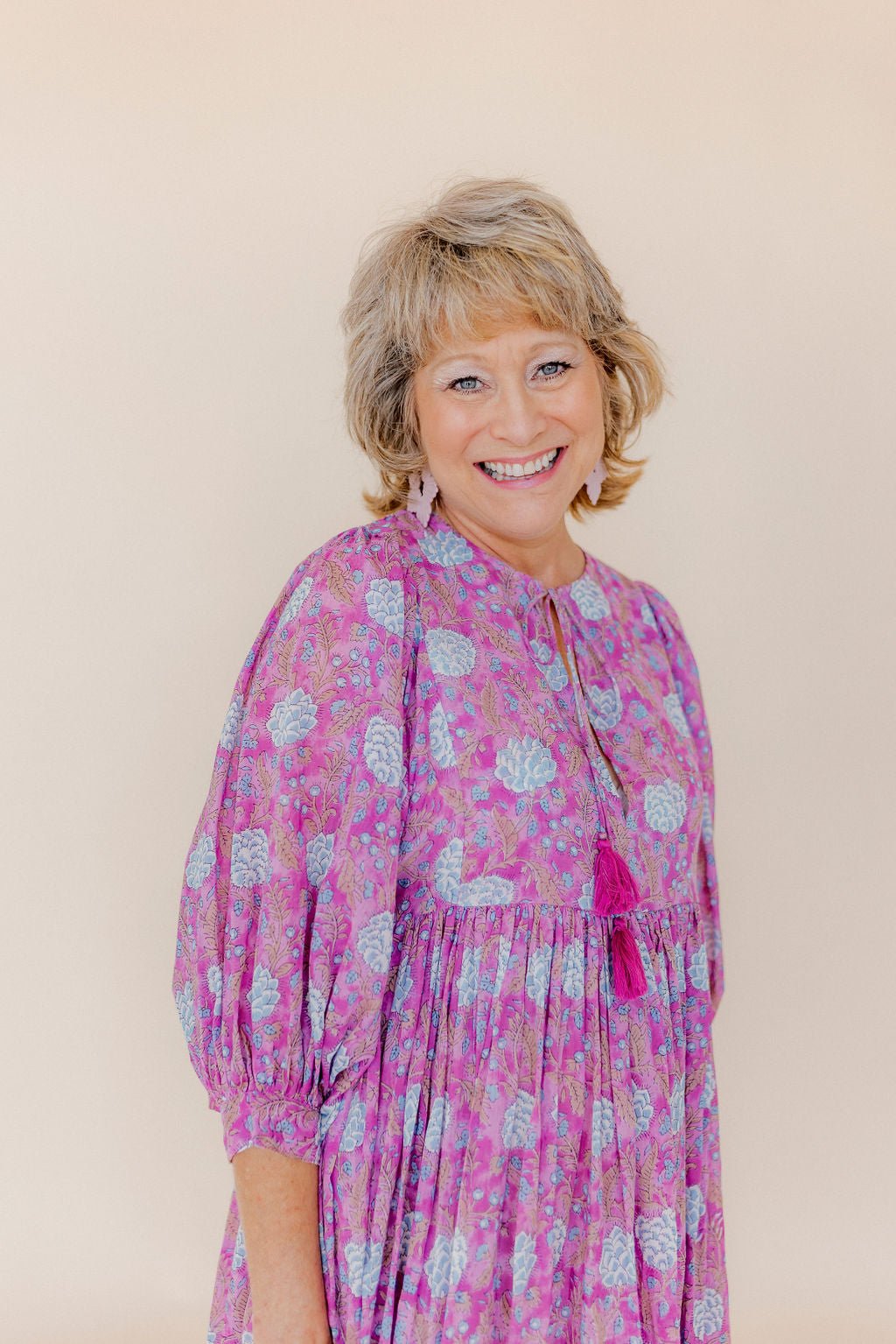 Michelle Statement Earrings - Vintage Rose - LINNY CO WholesaleAcetate