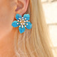 Monroe Statement Earrings - Blue - LINNY CO WholesaleMetal