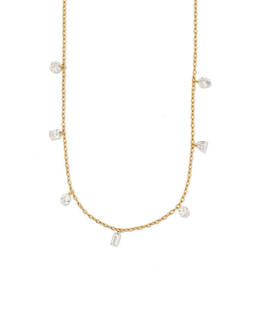 Necklace - Allegra Clear Gold - LINNY CO Wholesale