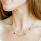 LINNY CO Allegra Holiday necklace for kids & little girls — hypoallergenic, waterproof stainless steel, shown on model.