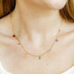 LINNY CO Allegra Multi necklace for kids & little girls — hypoallergenic, waterproof stainless steel, shown on model.