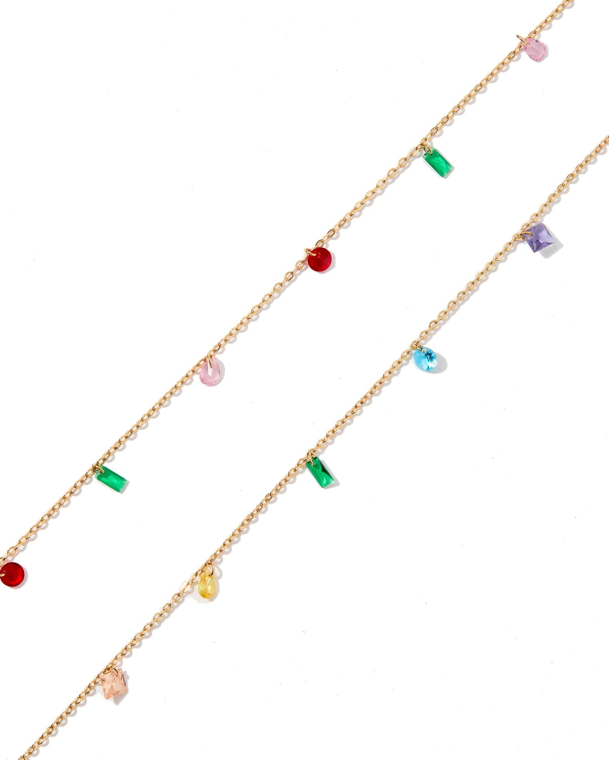 LINNY CO Allegra Multi necklace for kids & little girls — hypoallergenic, waterproof stainless steel, detail.