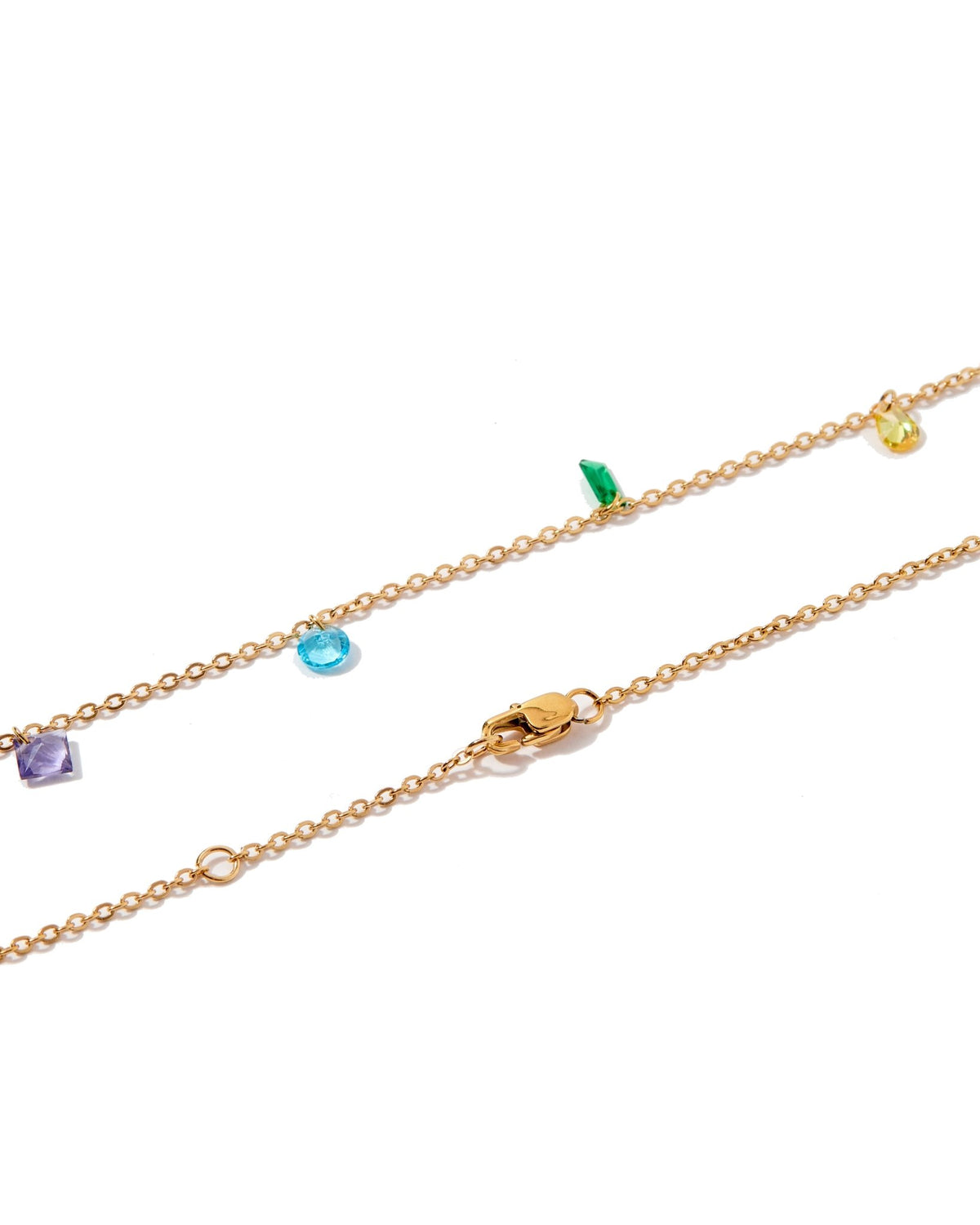 LINNY CO Allegra Multi necklace for kids & little girls — hypoallergenic, waterproof stainless steel, detail.