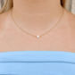 Necklace - April Floating Opal White - LINNY CO Wholesale