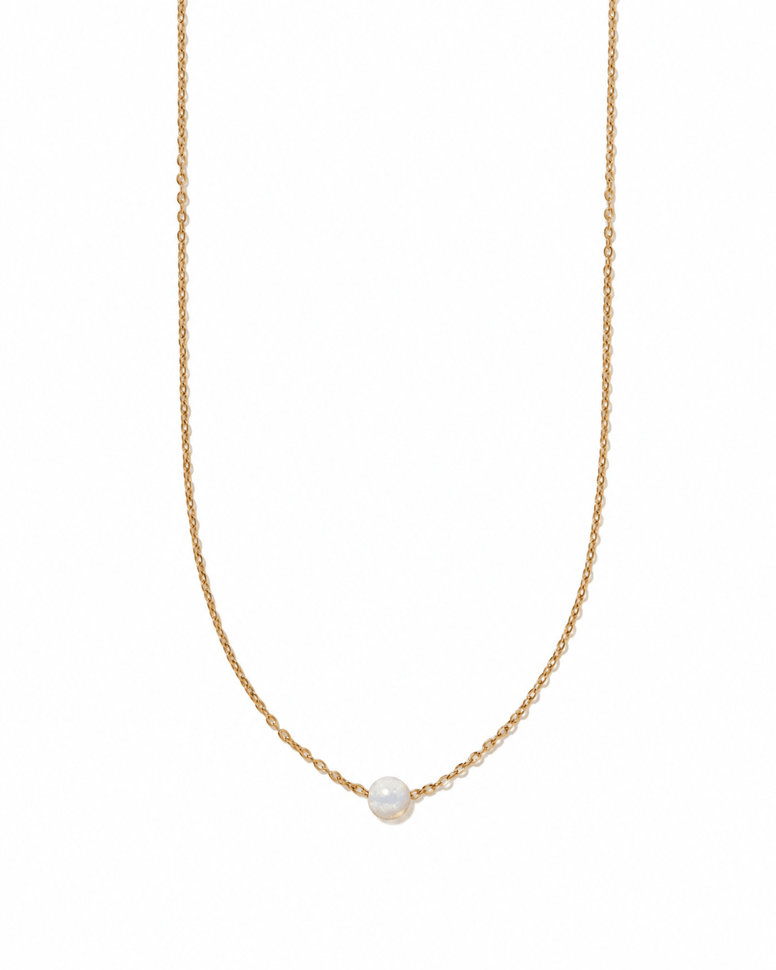 Necklace - April Floating Opal White - LINNY CO Wholesale