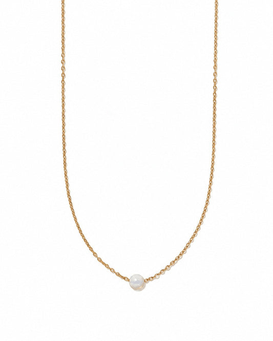Necklace - April Floating Opal White - LINNY CO Wholesale