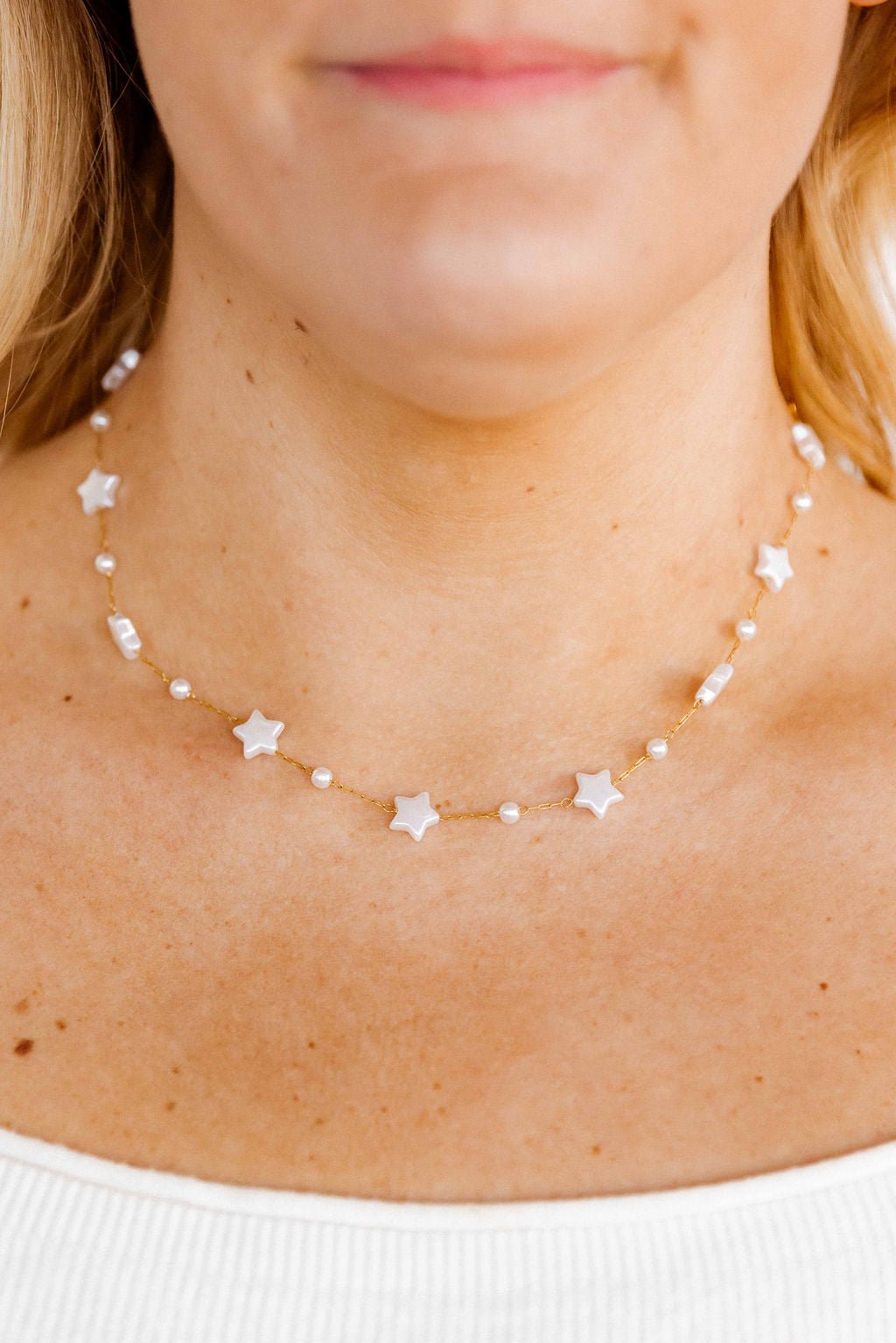 Necklace - Aster Star Pearl - LINNY CO WholesaleMetals