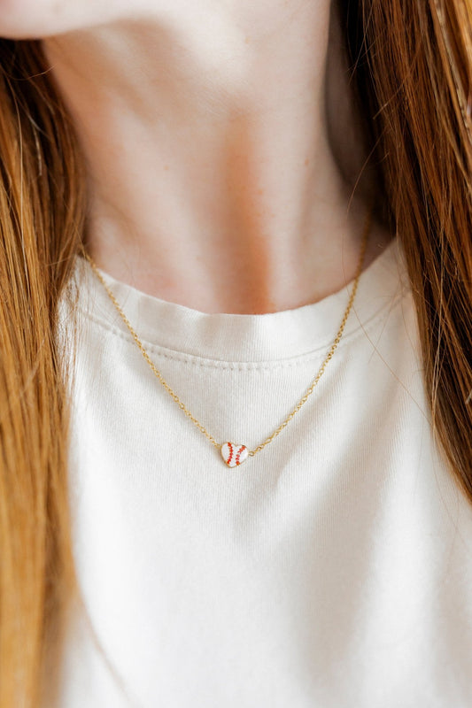 Necklace - Baseball Gold - LINNY CO Wholesale
