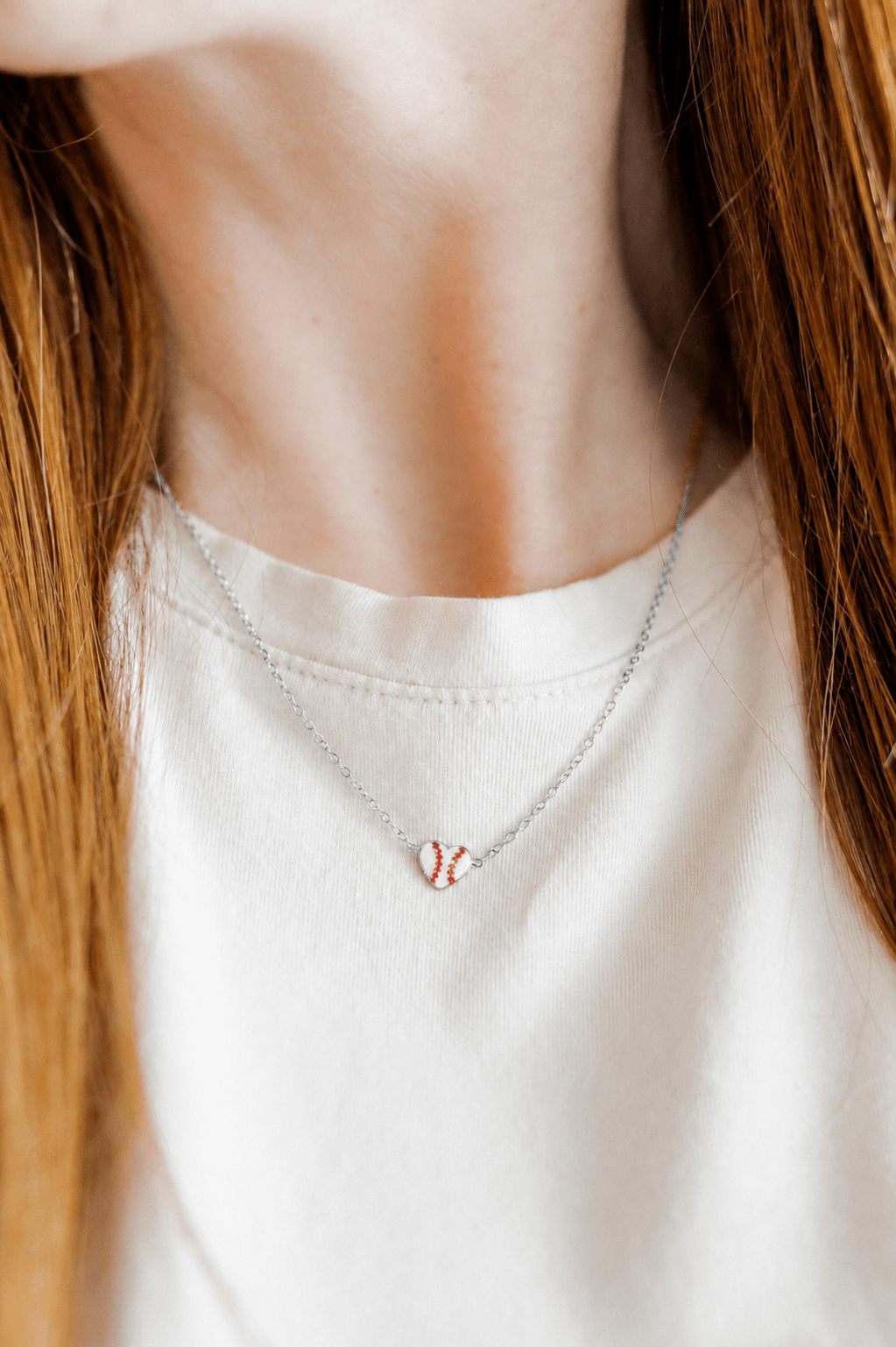 Necklace - Baseball Silver - LINNY CO WholesaleMetals