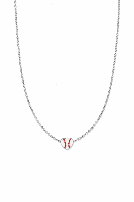 Necklace - Baseball Silver - LINNY CO WholesaleMetals