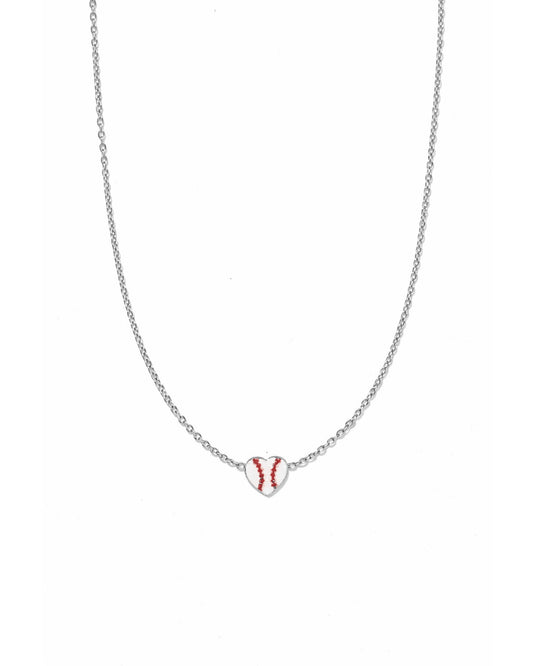 Necklace - Baseball Silver - LINNY CO WholesaleMetals