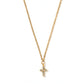 Necklace - Carly Cross Gold - LINNY CO WholesaleMetals