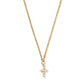 Necklace - Carly Cross Pearl Gold - LINNY CO WholesaleMetals