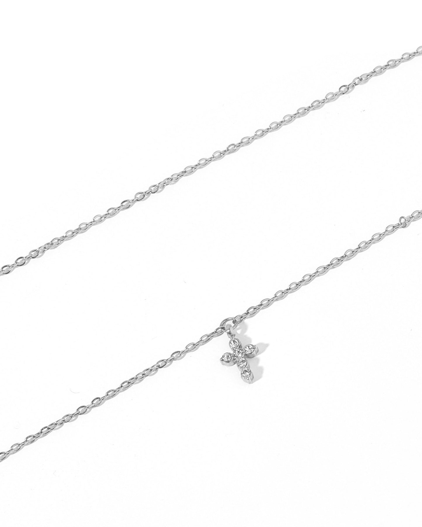 Necklace - Carly Cross Silver - LINNY CO WholesaleMetals