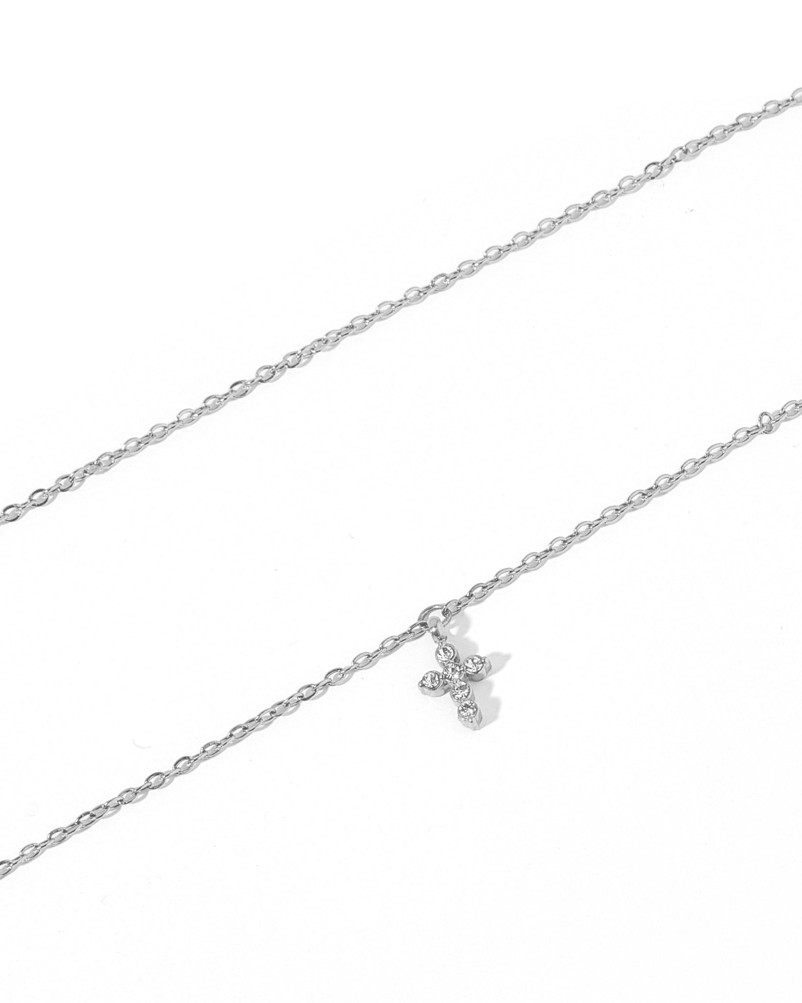 Necklace - Carly Cross Silver - LINNY CO WholesaleMetals