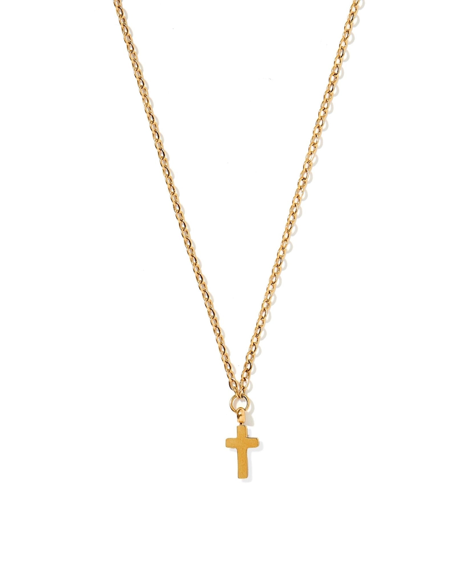 Necklace - Catherine Cross Gold - LINNY CO Wholesale