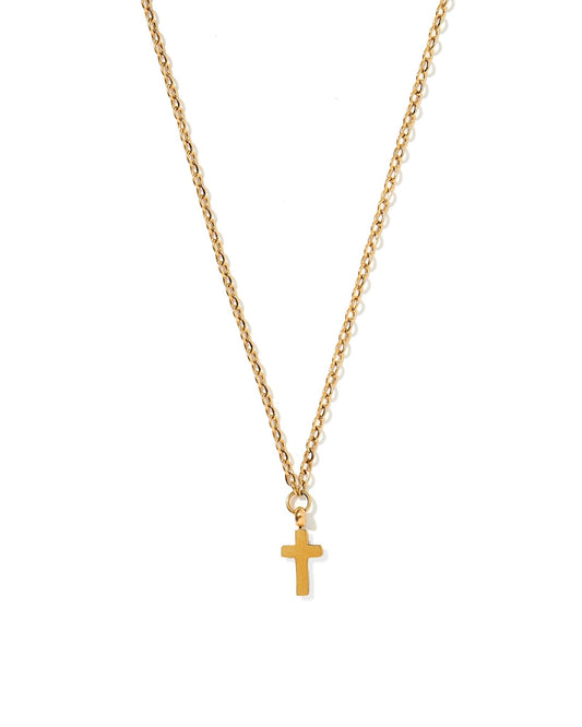 Necklace - Catherine Cross Gold - LINNY CO Wholesale