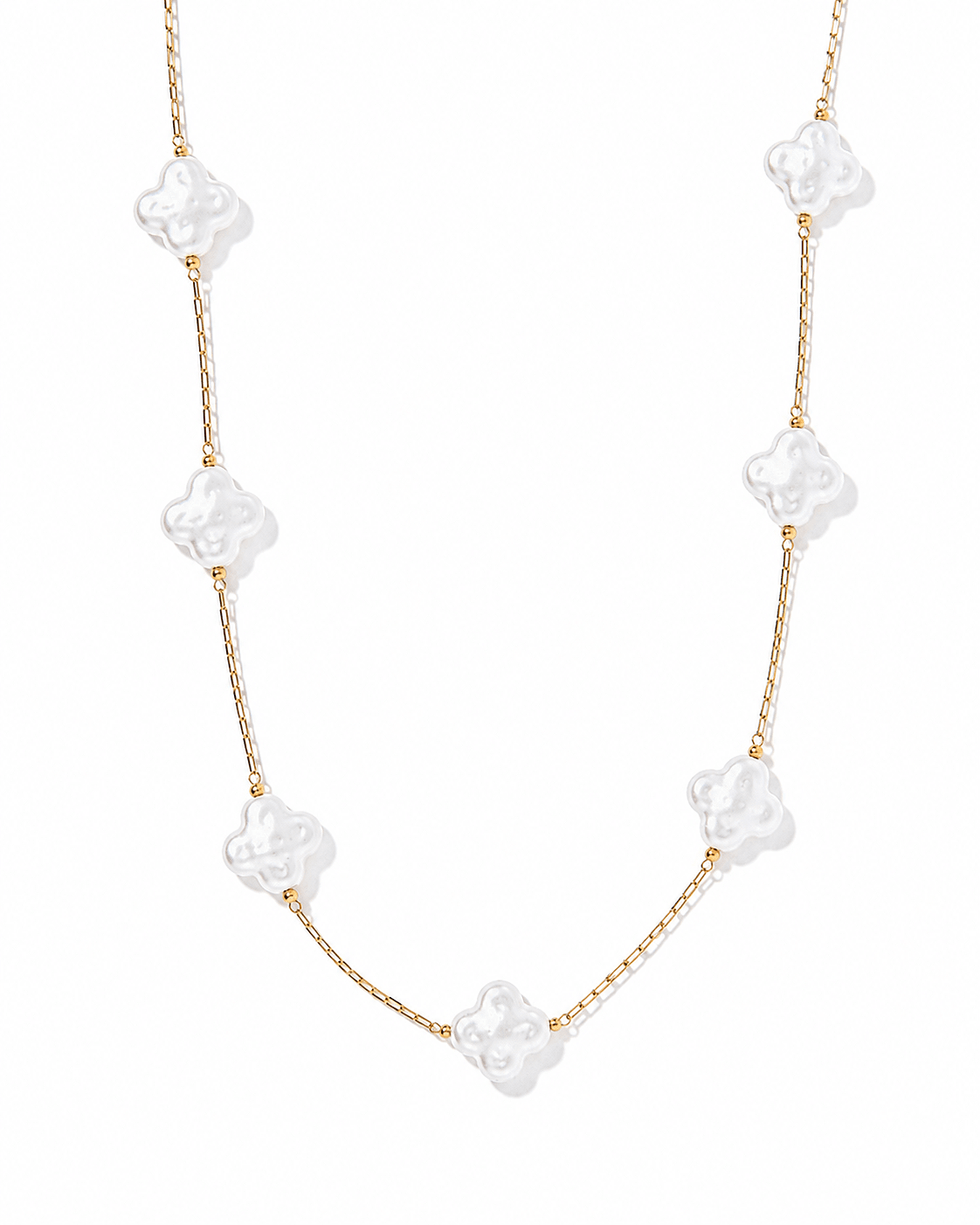 Necklace - Corrie Clover Pearl - LINNY CO WholesaleStuds