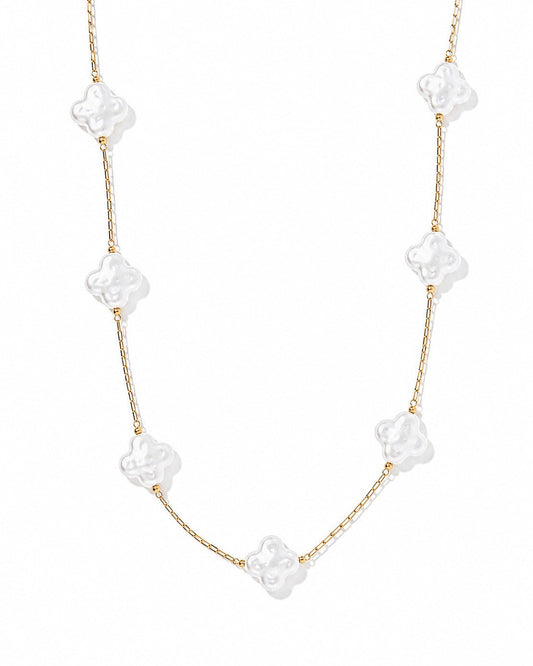 Necklace - Corrie Clover Pearl - LINNY CO WholesaleStuds