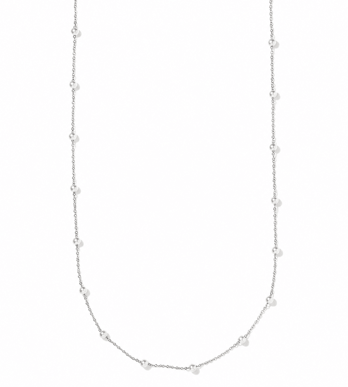 Necklace - Dabney Pearl Silver - LINNY CO Wholesale
