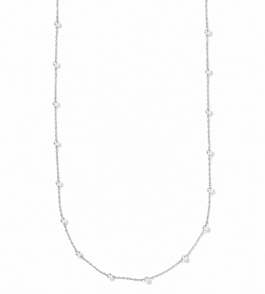 Necklace - Dabney Pearl Silver - LINNY CO Wholesale