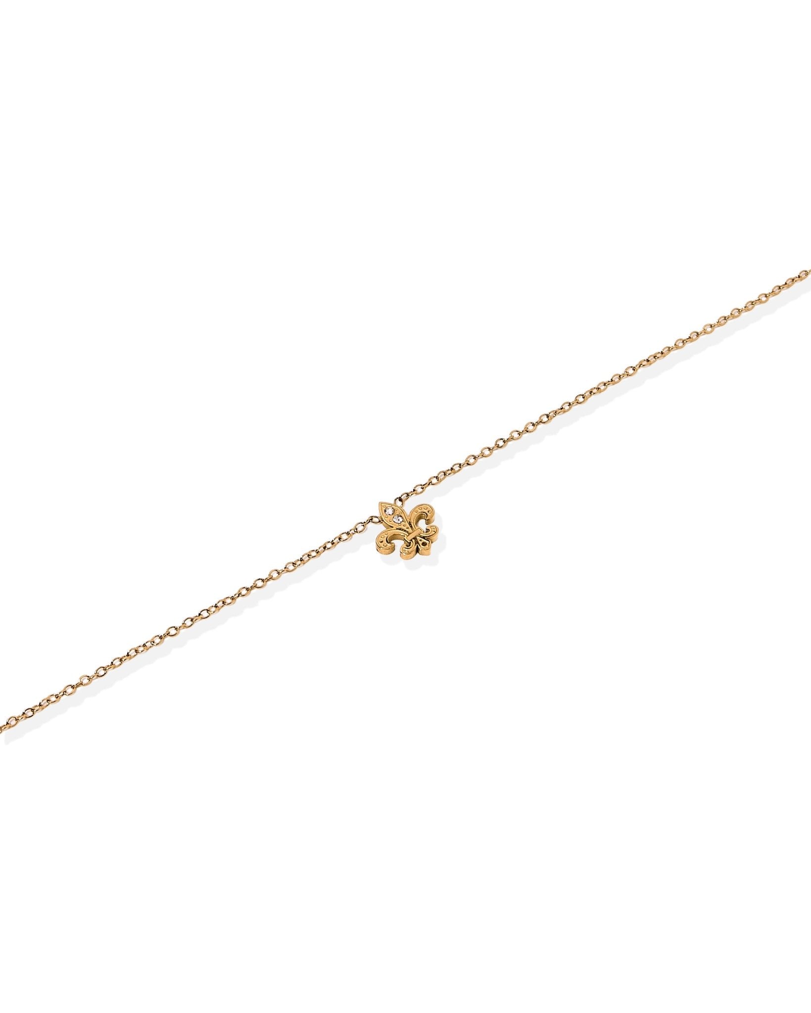 Necklace - Fleur - de - lis CZ Gold - LINNY CO Wholesalenecklaces